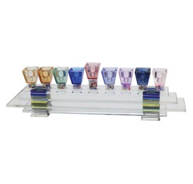 Crystal Menorah Colored Branches