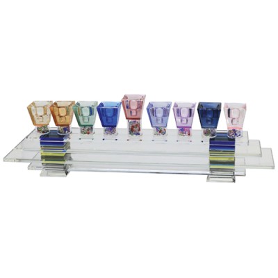 Menorah Crystal Colored