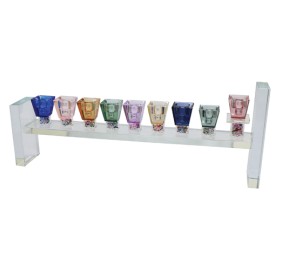 Menorah Crystal Colored