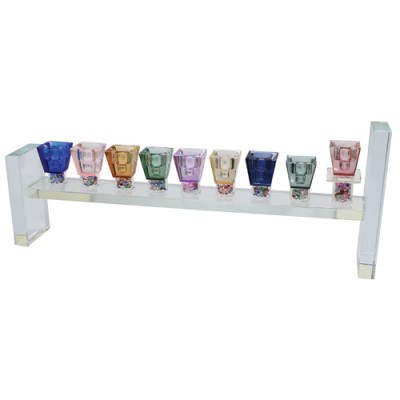 Menorah Crystal Colored