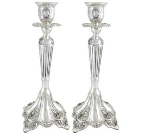 Nickel Candlestick - 29 cm