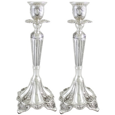 Nickel Candlestick - 29 cm