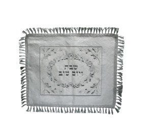 Challah Cover Brocade Silver