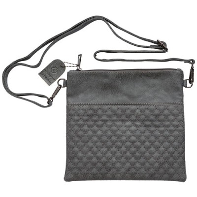 Tefillin Bag Faux Leather Grey with Strap