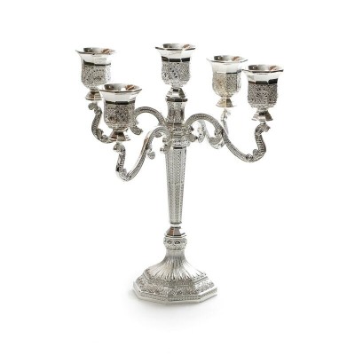 Candelabra 5 Branch Silverplated Filigree