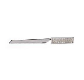 Challah Knife Porcelain White with Metal Cutout