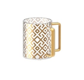Wash Cup Acrylic Gold Handle