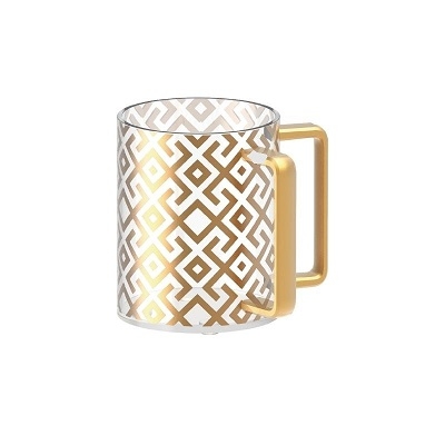 Wash Cup Acrylic Gold Handle