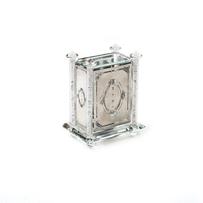 Tzedakah Box Crystal And Silverplate 5"