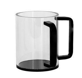 Wash Cup Lucite Black Handles