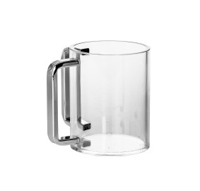 Wash Cup Lucite Silver Handles