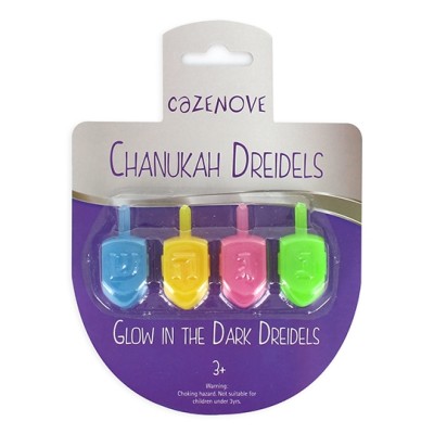 Glow in the Dark Dreidels 4 Pk