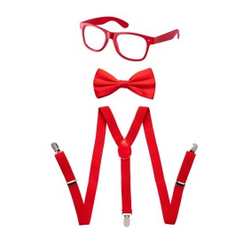 Kids Suspender Set Red