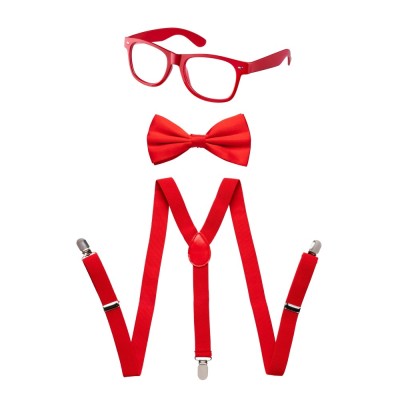 Kids Suspender Set Red