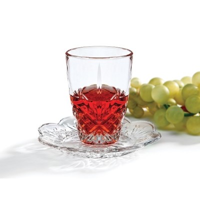 Kiddush Cup & Tray Crystal