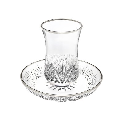 Kiddush Cup & Tray Crystal