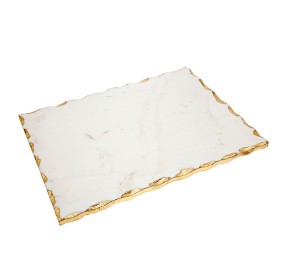 White Marble Challah Board 