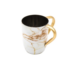 Washcup White & Gold Marble