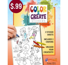 Color & Create Stickers Girls