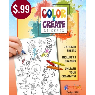 Color & Create Stickers Girls