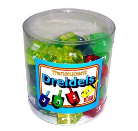 Translucent Plastic Dreidels, 100 Pack