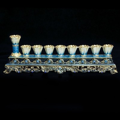 Enameled & Jeweled Menorah 