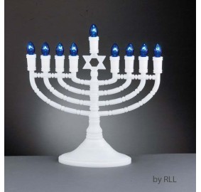 Deluxe White Electric Menorah