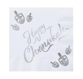 Chanukah Silver Foiled Napkins