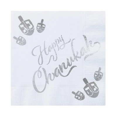 Chanukah Silver Foiled Napkins