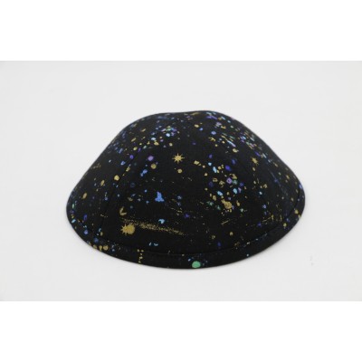 Kippah Black Splatter