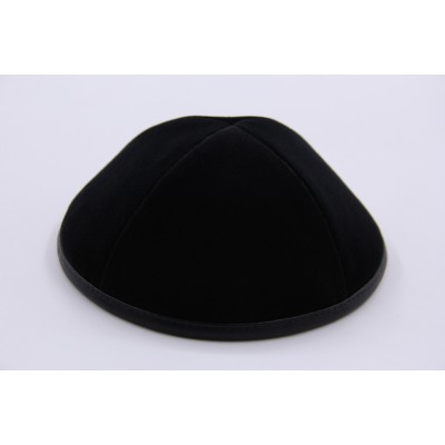 Kippah Black Velvet Leather Ri