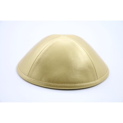 Kippah Gold Leather