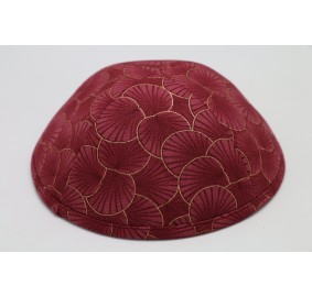 Kippah Maroon Leaf