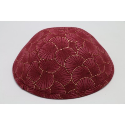 Kippah Maroon Leaf
