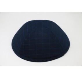 Kippah Navy Blue Check