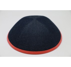 Kippah Denim Orange Rim