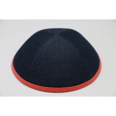Kippah Denim Orange Rim