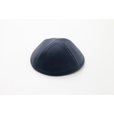 Kippah Navy Leather