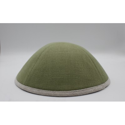 Kippah Sage Linen with Rim