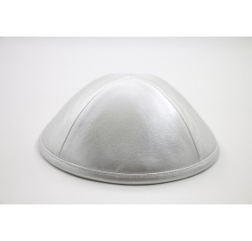 Kippah Silver Leather