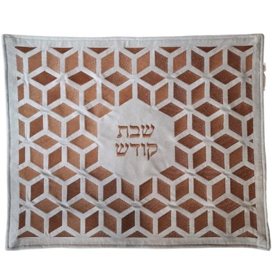 Challah Cover Velvet White & Brown