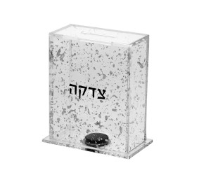Tzedakah Box Silver Flakes
