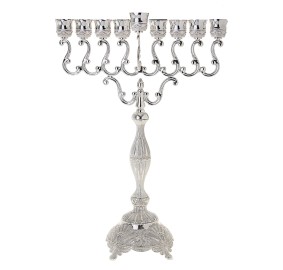 Silver Plated Menorah Filigree 27"