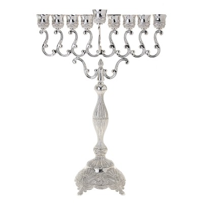 Silver Plated Menorah Filigree 27"