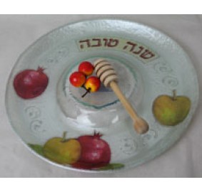 Honey Dish Glass Apple Handmad