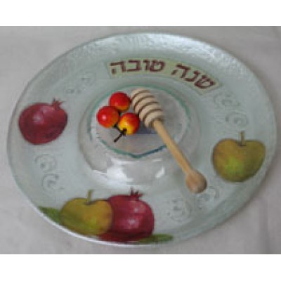 Honey Dish Glass Apple Handmad