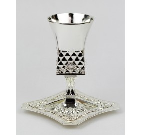 Kiddush Cup on Stem Tray S/P