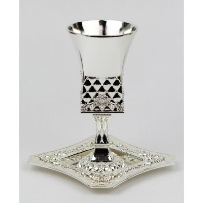 Kiddush Cup on Stem Tray S/P