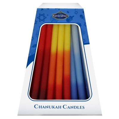 Chanuka Candles - Blue / Red / Orange