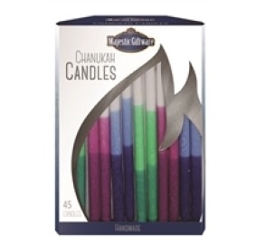 Chanuka Candles - Blue / Pink / Green